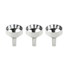 3-Piece Mini Funnel Set - Silver Aluminium & Stainless Steel, Ideal for Essential Oils, Spices & Flask Filling