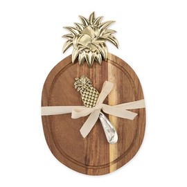Design Imports Acacia Wood Cutting Board Set, 7 x 11 Inches, with Pineapple Design