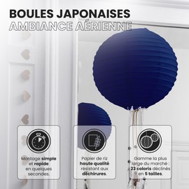 Skylandtern 12 x Paper Lanterns 30 cm Ball Paper 30 cm Japanese Lantern for Wedding Decoration - 12 Pieces - The Must of the Lanterns Paper Series