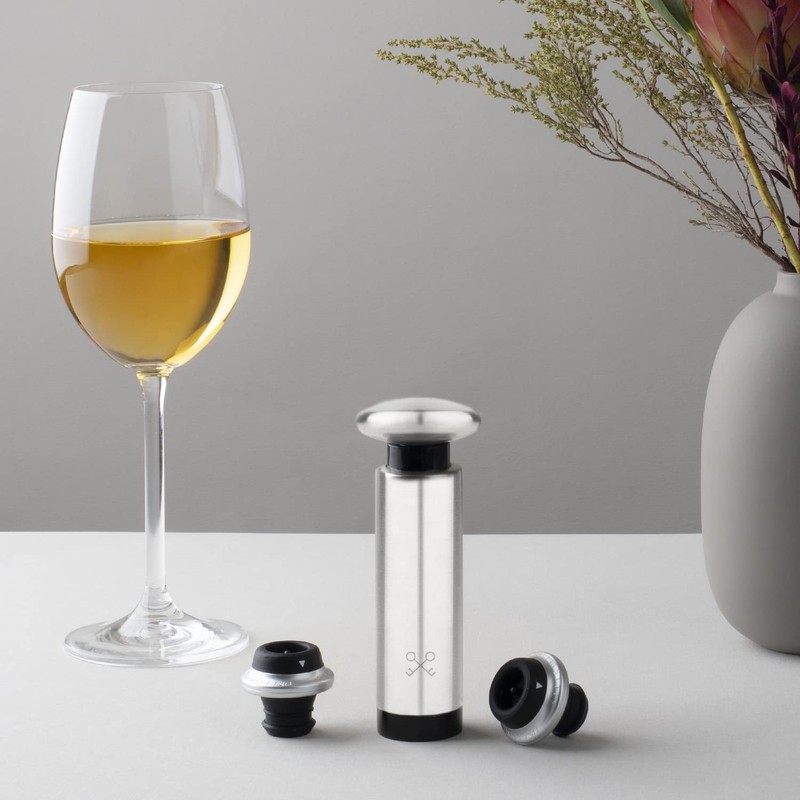 LES PETITS CHAMPS WOM440 Manual Vacuum Pump, Wine Storage Up