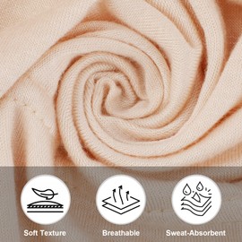 PHOGARY Pack of 4 Women's Undercap Hijab, Islamic Muslim Underscarf Hijab Cap with Tie Back Closure Solid Colour Under Scarf Hijab Hat Turban Headgear Chemo Headscarf Sleep Hat, White, Pink, Peach,