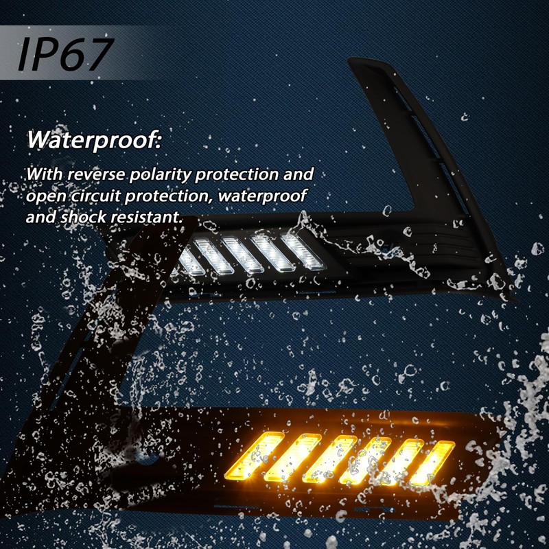 GEEGEETOP Switchback White/Amber Front Bumper Fog Daytime LED Running Light