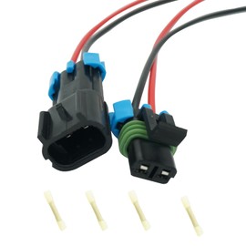 Micarun Set 2 Pins A/C Compressor Connector Wiring Harness Male + Female Pigtail Plug Fit for Freightliner Columbia 2000-2022 Replaced OE SKI4417S, 4485SAN, 2264074000