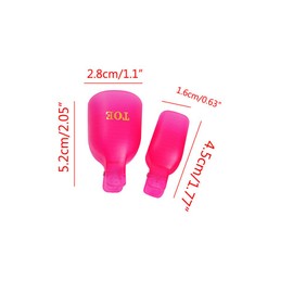 yueton Pack of 10 Reusable Toenail Nail Art Soak Off Cap Clip UV Gel Polish Remover Tool (Hot Pink)