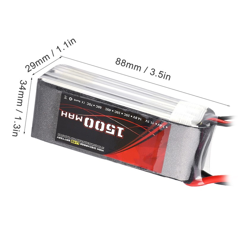 ENGPOW 14.8V 1500mAh 60C XT60 Plug Rechargeable Lithium LiPo Battery