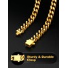 Mens Cuban Link Chain Necklace,Gold Cuban Chains,7mm Wide Hip Hop