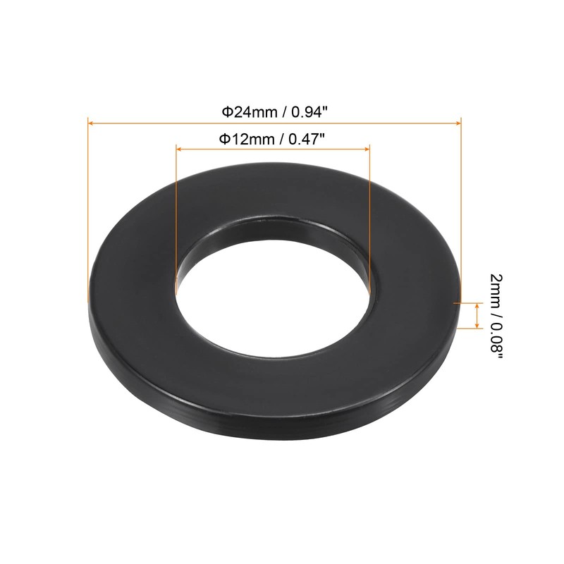 PATIKIL M12 Nylon Flat Washers 8 Pack 12mm ID 24mm