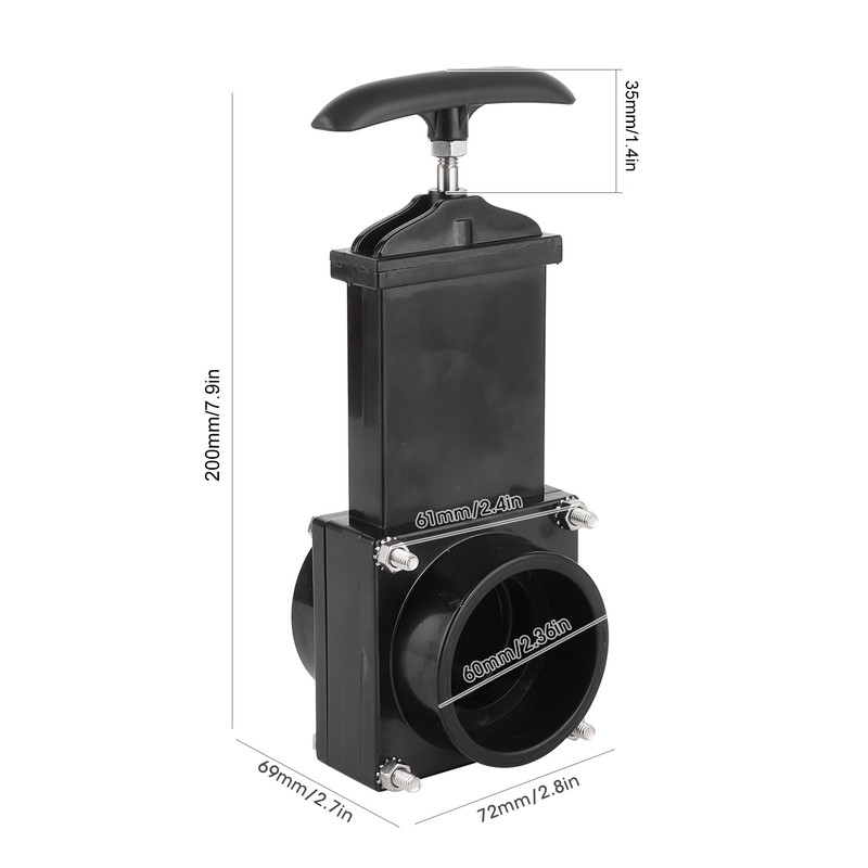 50mm RV Drain Valve Dump Waste Sewer ABS Valve for