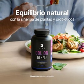 Probióticos, Linaza, Malva, Aloe Vera de 180 Cápsulas 2000 mg por porción. Ingredientes Naturales. Col On Blend B Life