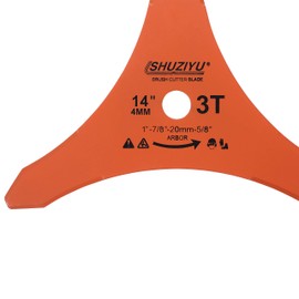 SHUZIYU, 14"-3T, 4mm Thickness, 1" with 7/8"-20-5/8" Washer, Weed Eater Blade, Heavy Duty Brush Cutter Blade, Steel Blade. Suitable for All Brand of Brush Cutter