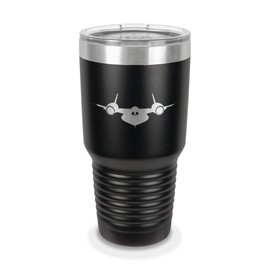 SR-71 Blackbird 30 oz Laser Engraved Polar Camel Stainless Steel Vacuum Insulated Tumbler w/Clear Lid skunk recon - Customizable - Black
