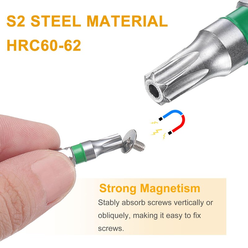 sourcing map 2pcs Torx Screwdriver Bit T25H 1/4" Hex Shank