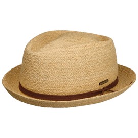 Stetson Plain Diamond Raffia Hat - Natural Colour Hat with UV Protection - Summer Hat with Leather Trim - Women - Spring/Summer, natural
