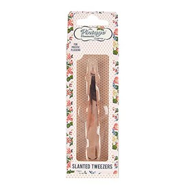 The Vintage Cosmetic Company The Vintage Cosmetic Company Slanted Tweezers, Precision Shaping Stainless Steel Cosmetic Tweezers, Make Up Bag Accessory, Rose Gold Design