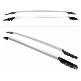 GHQKBTT 2pcs Mount Top Rail Crossbar Luggage Carrier Set Rear Left Driver and Right Passenger Side Aluminum Silver Ht-2014-13-Roof-Rail for Toyota for RAV4 2013-2018 TRAV413 4CAR-5-RR