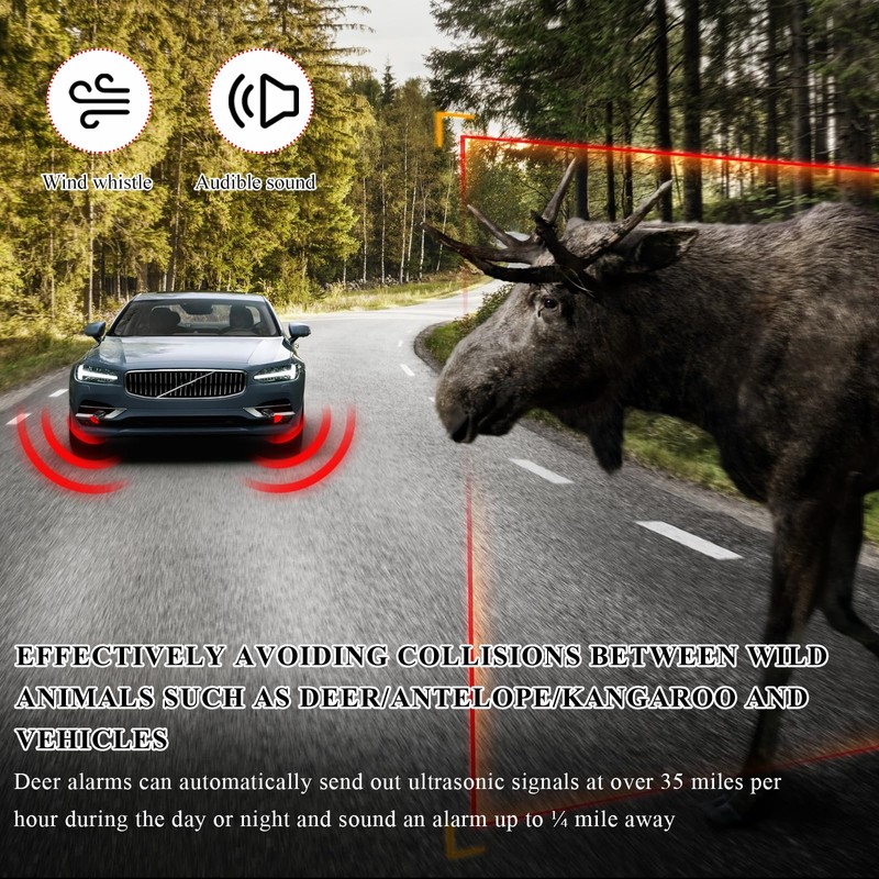 Suvnie 2 PCS Deer Whistles for Cars, Avoid Collisions Deer