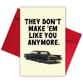 Bewoow Vintage Classic Car Father's Day Card For Him Men, One-Of-a-Kind Father's Day Card For Dad, They Don't Make 'Em Like You Anymore