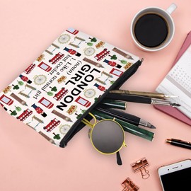 XYANFA London Gifts For Girl London Makeup Bag London Travel Bag London Trip Vacation Gift London England Souvenirs Gift London Zipper Pouch (LONDON GIRL (noun))