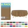 ZIMPLEWARE Premium Gold Plastic Table Cloth Disposable (6 Pack) Round