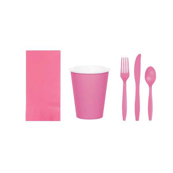 Baxters Party Bundles Bulk, Candy Pink, 50 Count Paper Dinner