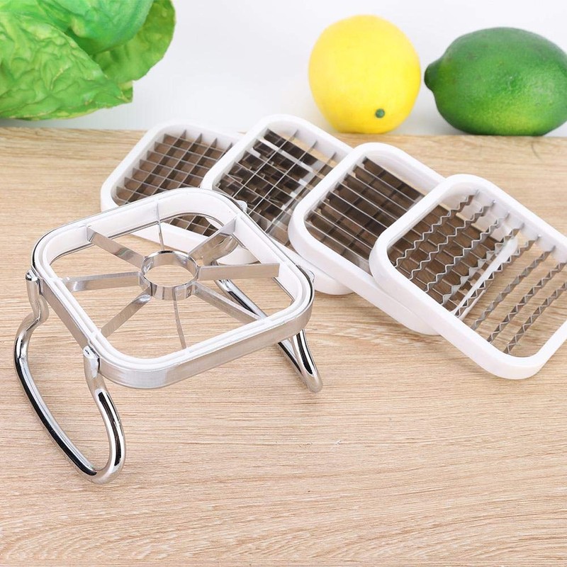 Potato Chipper-Stainless Steel 5in 1 Potato Chopper Cutter Fruit Chip