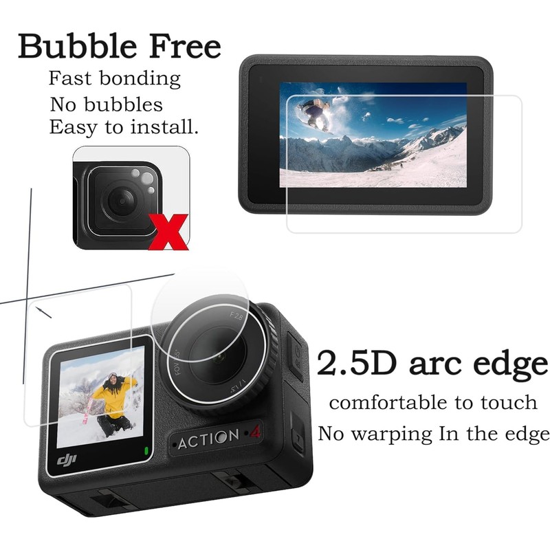 PCTC Osmo Action 4/3 Screen Protector for DJI Action 4