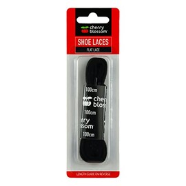 Cherry Blossom Footwear Flat Shoelaces, Black, 100 UK