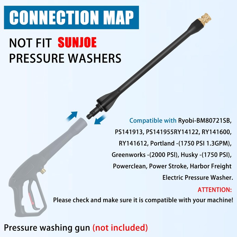 Pressure Washer Wand 308494075 for Ryobi, Portland, Husky Pressure Washer