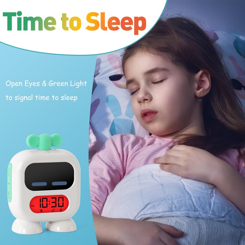 Seucasu Kids Alarm Clock Ok to Wake with Green Light