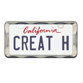 Creathome 3D Curly Wave Pattern Brush Nickel License Plate Frame from Pure Zinc Alloy Metal