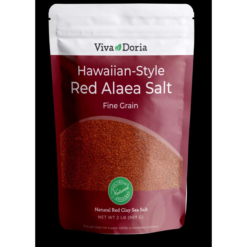 Viva Doria Hawaiian Red Alaea Pacific Sea Salt, Fine Grain,