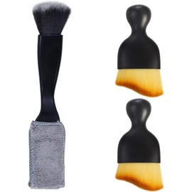 3 PCS Cepillo de Polvo para Detalles del Interior del Coche, Kit de Herramientas Suaves para Detallado del Interior del Coche, Cepillo Quitapolvo para Tablero para Auto, Camión, SUV, RV