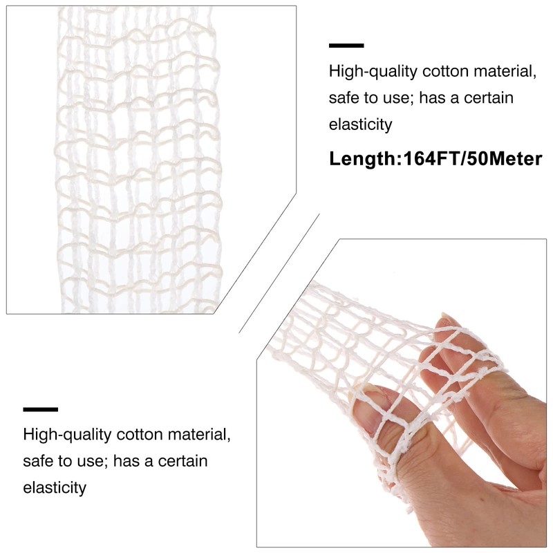 50m Meat Netting Roll,Size 18,Elastic Smoked Meat Poultry Ham Netting