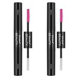 Magik Dual Head 4D Silk Fiber Eyelash Extension Colorful Waterproof Mascara (#12 Rose Red, 2 Pack)