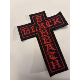 Handmade Black Sabbath Patch Iron on Embroidered Cross Patch High Quality Custom Size