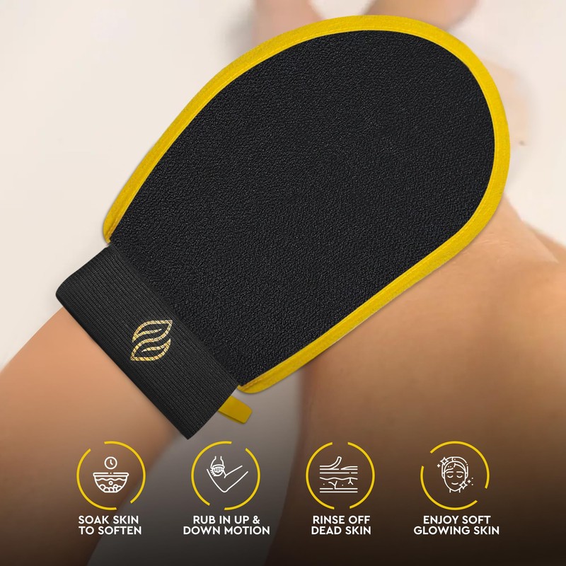 Mirak Naturals DEEP EXFOLIATING MITT - PREMIUM Body Scrubber -