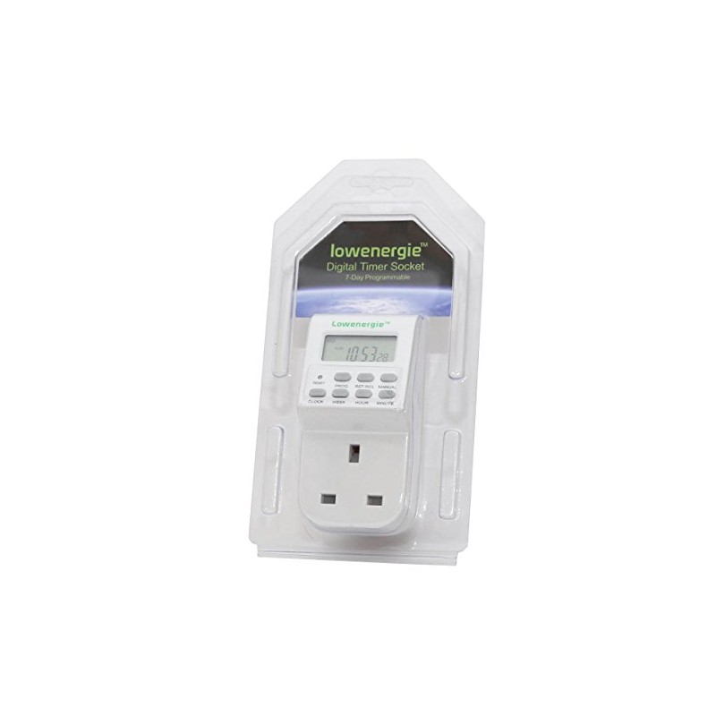 Lowenergie 7 Day Programmable Digital Plug-In Electronic Timer socket 12-24