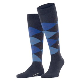 Burlington Men's Edinburgh M Kh Wool Long Patterned 1 Pair Knee-High Socks, Blue Dark Melange 6688 6.5-11