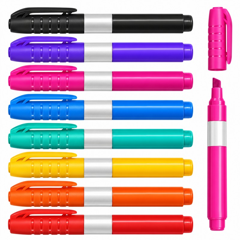 WP128AS 8-Color Dry Erase Markers for Whiteboards – Chisel Tip,