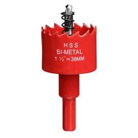 Hole Saw 38 mm, 25 mm Bi-Metal Cutting Depth HSS M 42 Hole Cutter for Cutting Wood, Plastic, Drywall, Plasterboard and Soft Metal Sheet