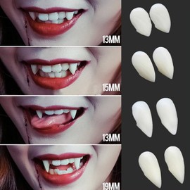 GOODCHI Vampire Fangs, Vampire Fangs, Cosplay Costume, Props Devil, Dentures, Makeup Party, Denture Set, 4-Piece Set, Unisex