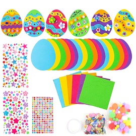 DAHI 18 Pieces Easter Craft Set Children's Easter Bunny for Crafts, Easter Eggs Craft Set Children, Easter Eggs Stickers, Easter Decoration, Creative Sets for Crafts, Handmade (C)