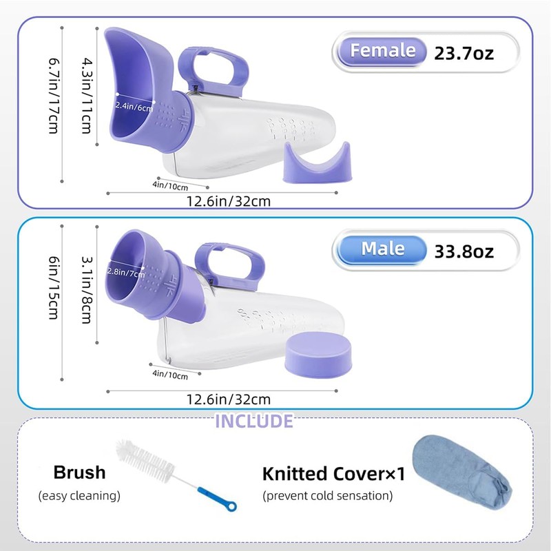 CRAZY ROSA Male Urinal Bottles with Spill Proof - Portable
