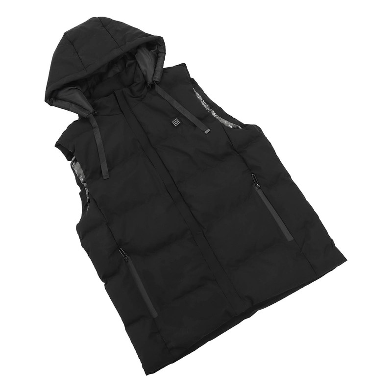 Heated Hooded Vest Fast Warmer Up Jacket 7 Areas Carbon