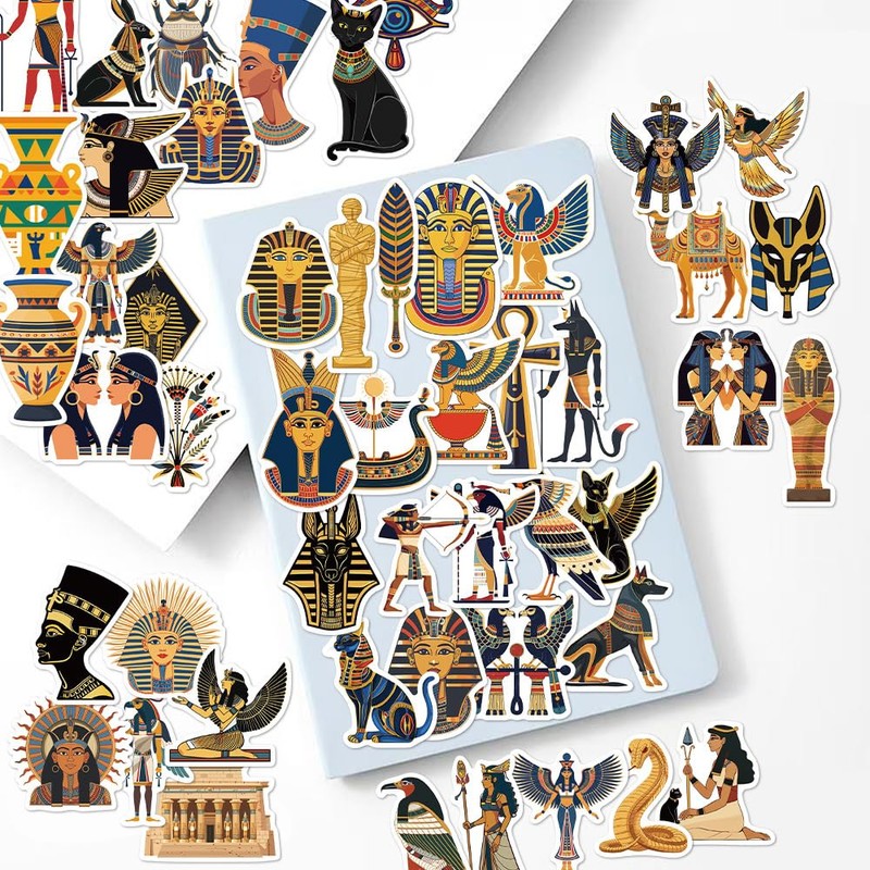 Egyptian History Art Stickers – 50pcs Waterproof Vinyl Ancient Egypt