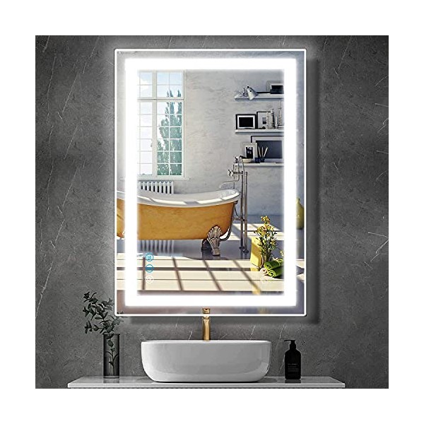 DIDIDADA 32 X 24 Inch LED Lighted Bathroom Mirror with