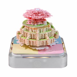 3D Calendar 2025,3D Art Calendar Memo Pad, With Light Creative Timepiece Calendar Castle in the Sky Rip Away Paper Carving Sticky DIY Note for Home Office Desktop Decoration Gift (Pink)