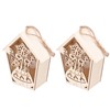 2Pcs Bird House with Warm Light Hollow Flowers Patterns Bird