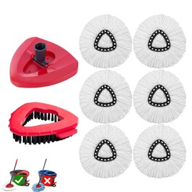 8-Pack Reusable Mop Head Replacement for O Cedar Easywring 1-Tank System, Microfiber Spin Mop Refills Compatible with Vileda 2-in-1 Turbo Triangle