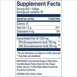 Wiley's Finest Wild Alaskan Fish Oil Peak EPA - Triple Strength Peak EPA & DHA Supplement - 1000mg Fish Oil - Omega-3s for Joint Health Support - 90 Softgels (90 Servings)